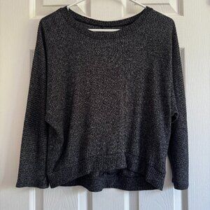 Zella XL Dark Heathered Gray 3/4 Long Sleeve Ribbed Tee Atheleisure Basic